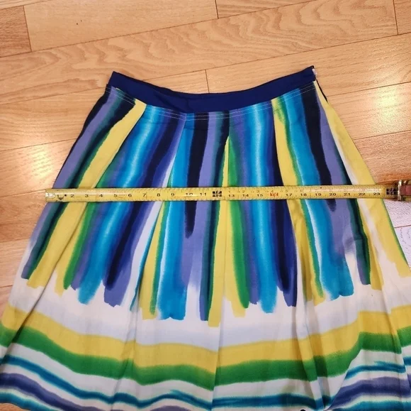 Calvin Klein Multicolored A-Line Lined Striped Knee Length Skirt Women's Size 6 - Picture 5 of 9